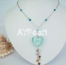 austrian crystal and heart coloured glaze necklace under $ 10