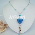 austrian crystal and colored glaze necklace