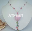 austrian crystal and colored glaze heart necklace