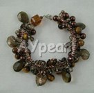 pearl crystal and tiger's eye bracelet