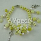 lemon stone pearl bracelet