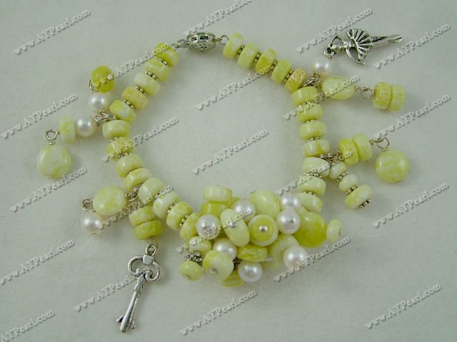 pearl and lemon stone bracelet