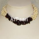 pearl and garnet choker necklace