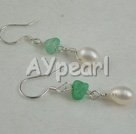 Discount pearl and aventurine earrings