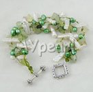 biwa pearl and green rutilated quartz bracelet