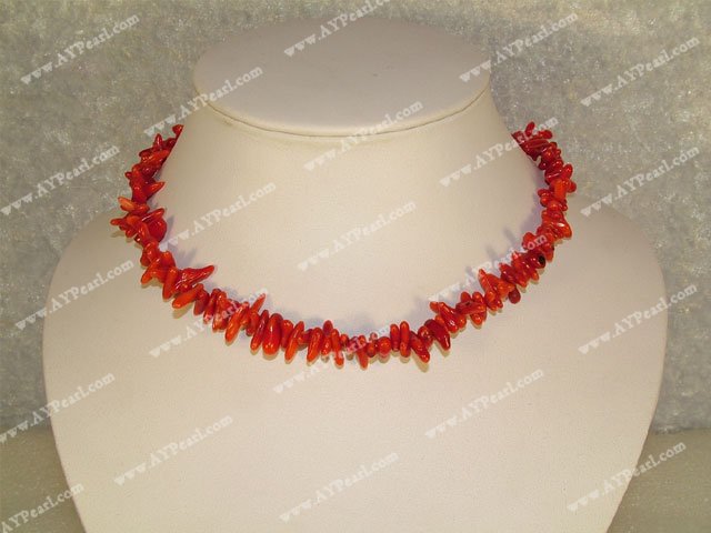 Handmade red coral necklace
