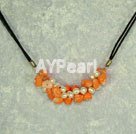 pearl and coral necklace under $ 3