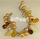 seashell beaded and crystal bracelet