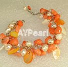pearl and coral bracelet