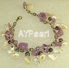 amethyst and shell bracelet under $ 8