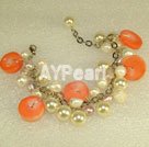 pearl and coral bracelet