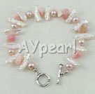 biwa pearl and pink opal bracelet