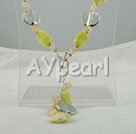 Handmade lemon stone crystal necklace