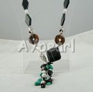 black agate and tiger's eye and turquoise necklace under $ 20