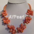 Discount pink coral choker necklace