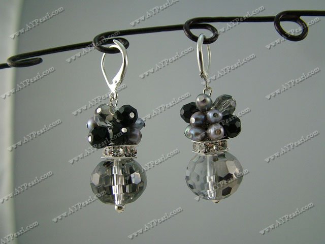 pearl crystal fashion earrings