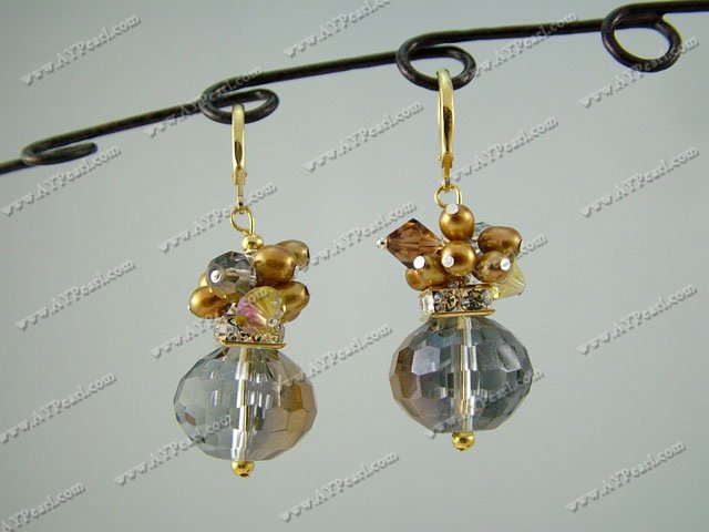 pearl crystal earrings