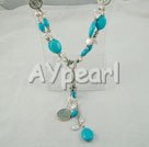 biwa pearl and turquoise necklace
