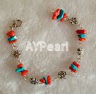 coral and turquoise bracelet