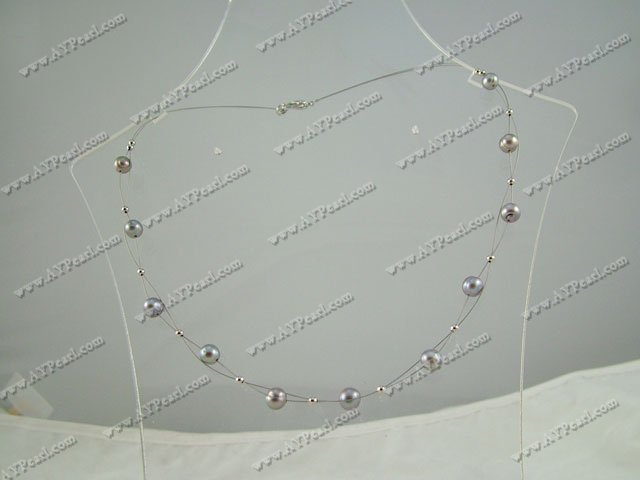 6-7mm gray pearl necklace