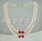 5-6mm 2-strand white pearl necklace