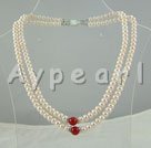 5-6mm 2-strand white pearl necklace