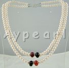 5-6mm 2-strand white pearl necklace