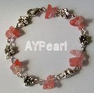 Cherry quartz bracelet