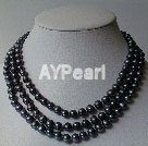 Discount 7-8mm black pearl necklace