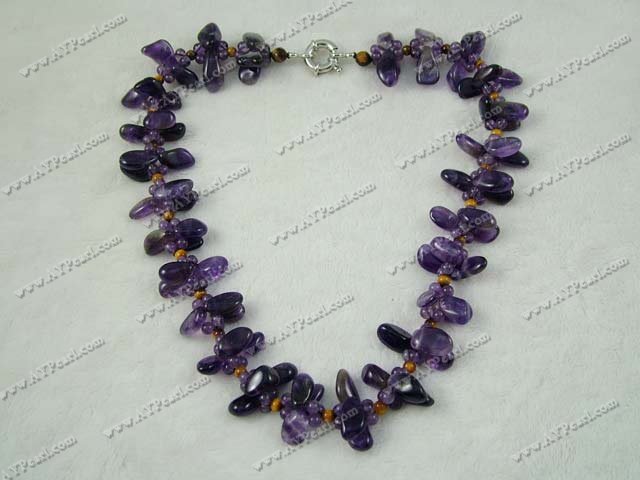 amethyst and tiger's eye necklace