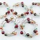 5PCS multi color acrylic manmade pearl bangle(12mm)