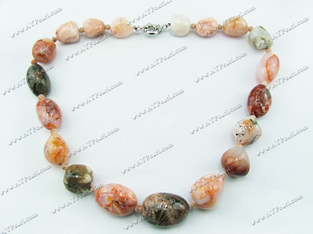 bamboo agate stone necklace