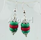 coral and turquoise earrings with 925 silver hook under $ 3