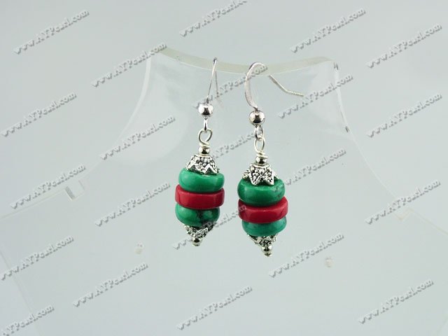 coral and turquoise earrings