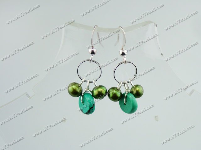 pearl and turquoise earrings