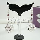 black crystal and garnet earrings