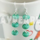 5*8mm turquoise earrings with 925 silver hook under $ 2