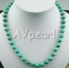 10mm burst pattern turquoise necklace