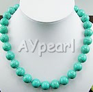 12mm burst pattern turquoise beaded necklace