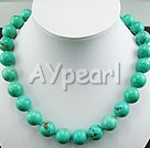 14mm burst pattern turquoise beaded necklace