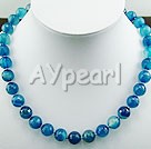 10mm faceted blue agate necklace under $12