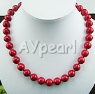10mm red alaqueca beaded necklace