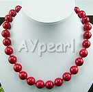 12mm red alaqueca beaded necklace