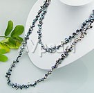 Discount 8-9mm 2 layer black pearl necklace