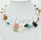 Discount baroque pearl and multi stone necklace