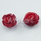 fashion jewelry 8*10mm red coral rose studs under $ 5