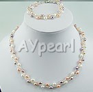 5-6mm three colored rice pearl sets
