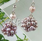 pearl ball earrings with 925 silver hook under $ 3