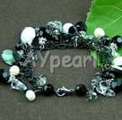 pearl crystal and black shell bracelet