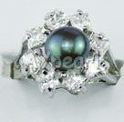 9-10mm charm black pearl ring